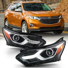 Pair Headlights For 2018- 2020 Chevy Equinox Halogen w/LED DRL Headlamps LH+RH