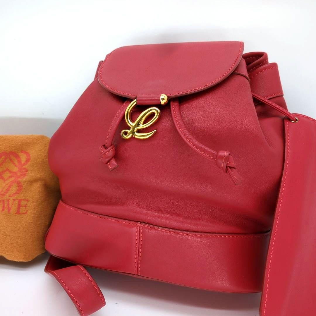 [Good Condition] Loewe Leather Backpack Drawstrin… - image 1