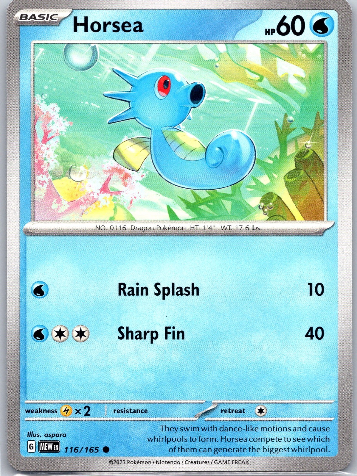 Horsea SV: Scarlet & Violet 151 #116/165 NM