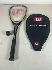 Wilson Titanium Series Squash Racket Black Teardrop Design Enhanced Durability