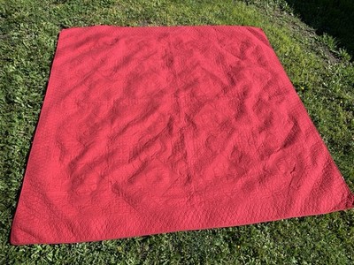 Bed Quilt Queen 85x88 Red 100% Cotton