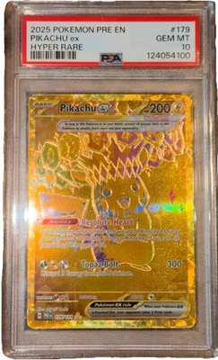 #ad #ad Pikachu EX Prismatic Evolutions Holo Hyper Rare Card 179 131 PSA 10 $450.00