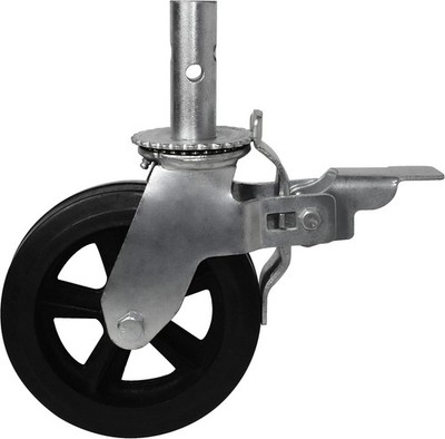 8 Inch Scaffolding Wheels, Scaffold Caster with Dual 1 pack-1-3/8 Round Stem 