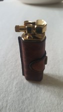 Feuerzeug Hadson Moolite Vintage mit GOLDPFEIL Lederhülle