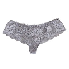 Victorias Secret Dream Angels Wide Side Gray Lace Cheeky Thong Panties NWT XS