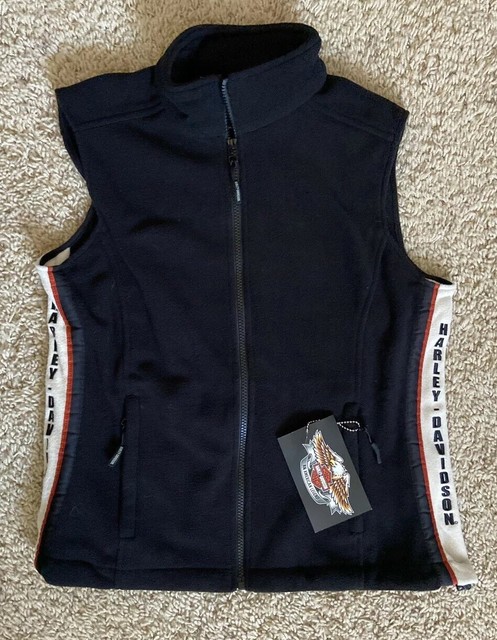 HARLEY-DAVIDSON Fleece Vest Womenâs Genuine Lady's Polyester NEW NWT Vtg Black | eBay