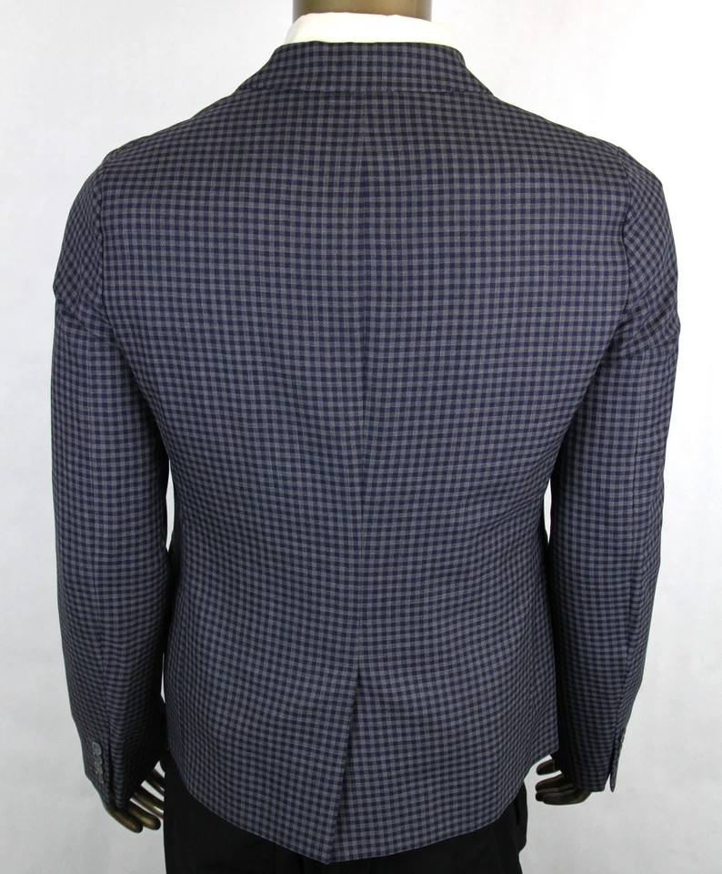 $1650 Gucci Men's Midnight Blue/Grey Wool Formal Jacket 2 Button 406675 4038 - Image 4 of 4
