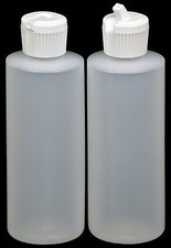 Plastic Bottle w/White Turret Lid, 4-oz., 100-Pack, New