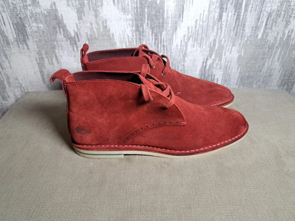 Botas de gamuza para hombre Lacoste Philippe talla Uk 8 rojas raras Foto 2 de 4