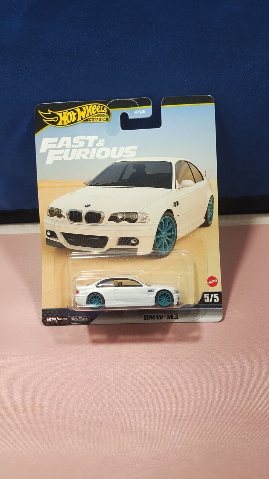 HOT WHEELS PREMIUM FAST & FURIOUS #5/5 BMW M3 REAL RIDERS WHITE DIECAST NEW