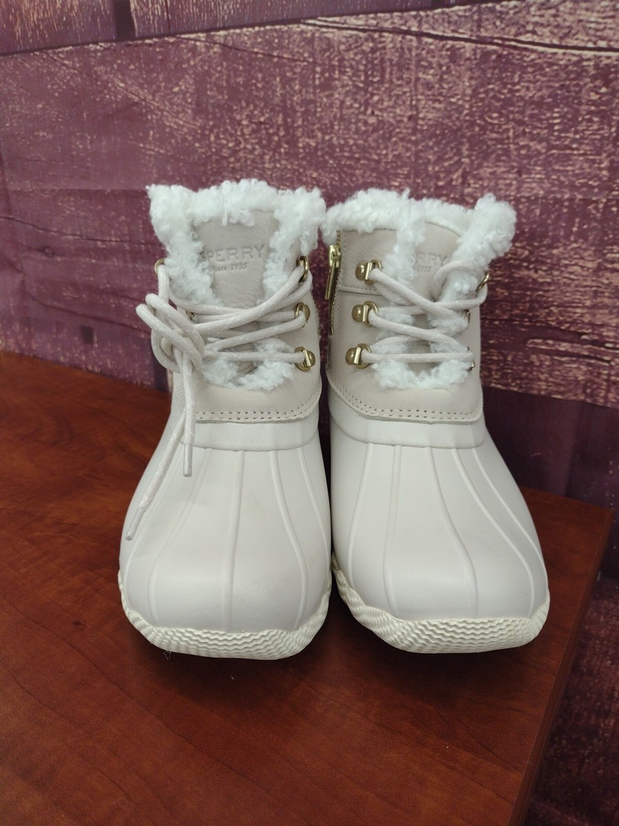 Sperry Women's White Zip Water Duck Boot Size