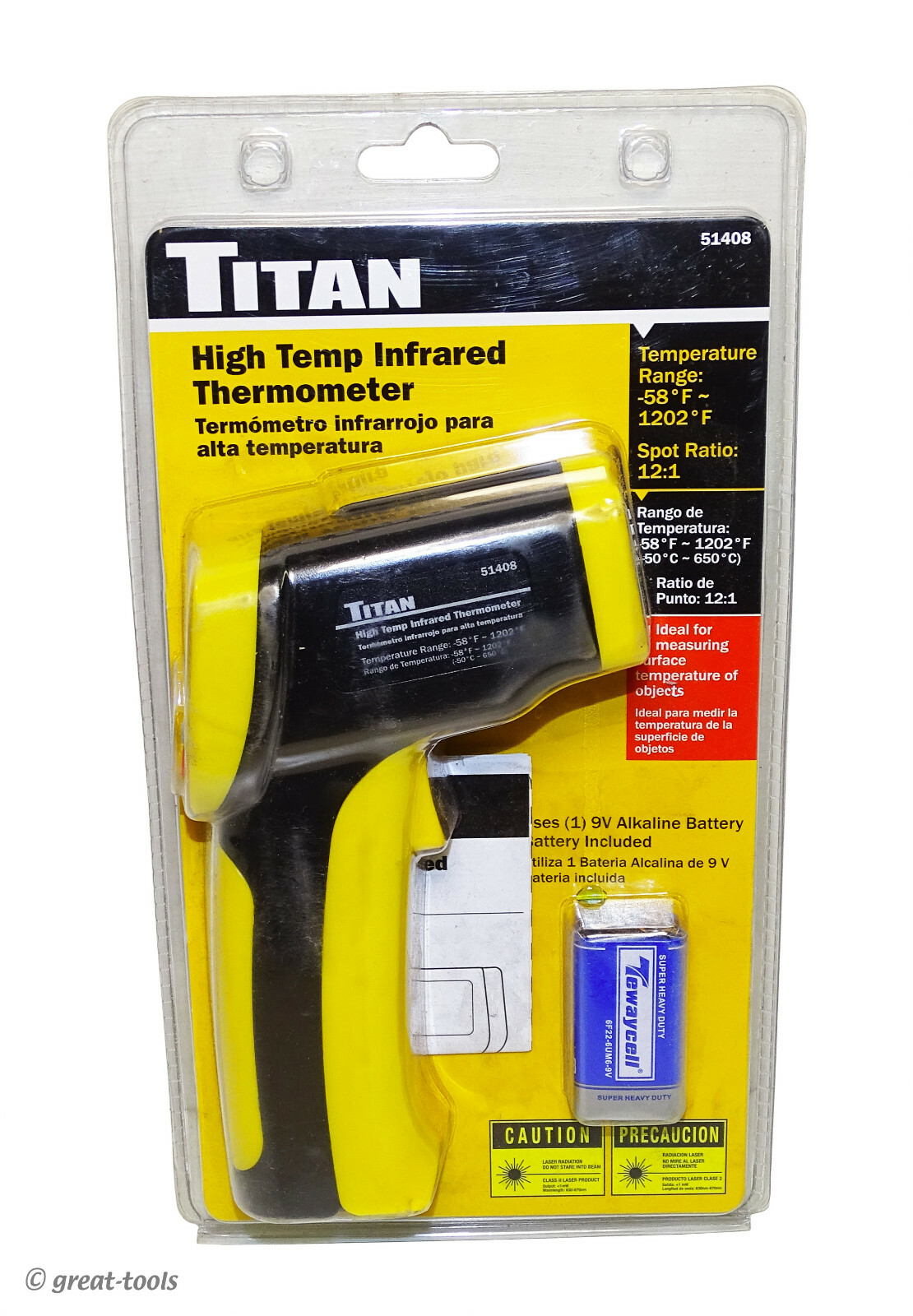 HIGH TEMP INFRARED THERMOMETER laser noncontact temperature