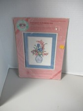 Dimensions From the Heart Cross Stitch Kit "BOUQUET IN PORCELAIN" VTG 1989