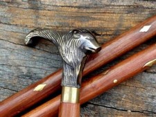 Regular Canes Vintage Brass Bear Head Handle Designer Wooden Walking Stick Cane