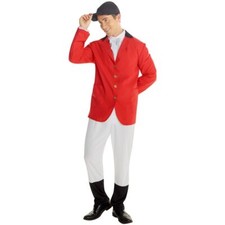 Men`s Fox Hunter Costume Adult Beagle Hunting Fancy Dress Stag Do Party Group