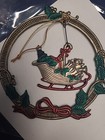 Russ Heirloom Collection Metal Christmas Ornament Holly Wreath Sled Bear 5918 — photo 5