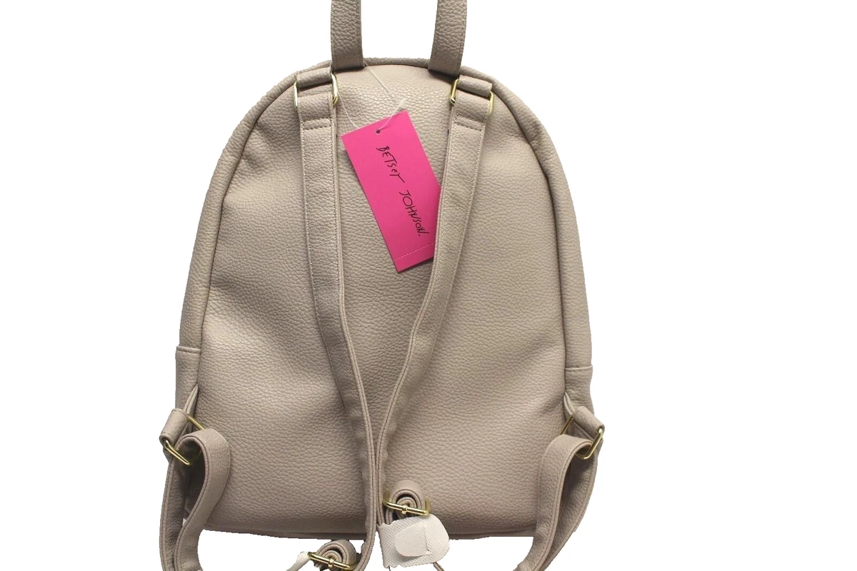 Betsey Johnson Bear Backpack Large School Travel Diaper bag furry ears PINK NWT