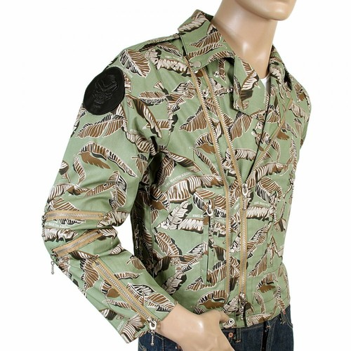 RMC JEANS RMC Herren Bikerjacke Blattmuster REDM4130 - Bild 4 von 4