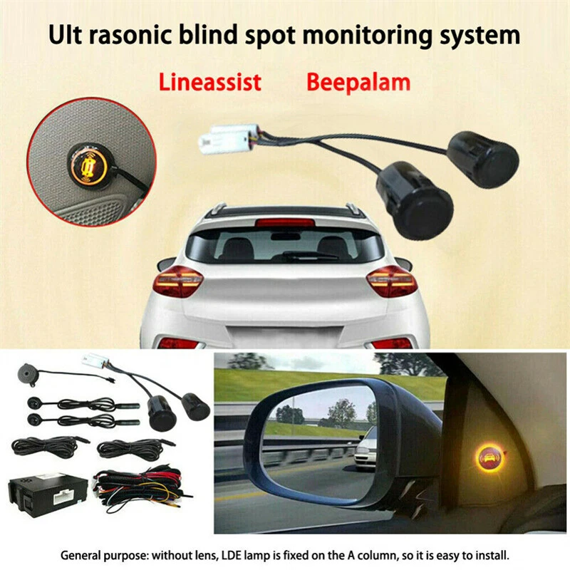 BLACK Universal Blind Spot Sensor Warning System Radar Monitoring Detection Set - Image 4 of 4