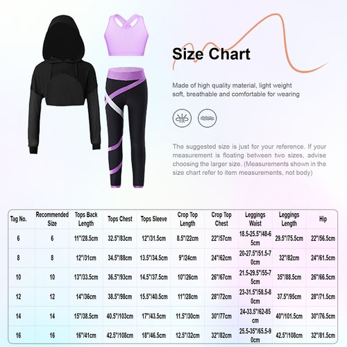 Kids Girls Set Camisole Crop Top Long Sleeve Outfit Hip-Hop Pant Street Vest - Picture 15 of 44
