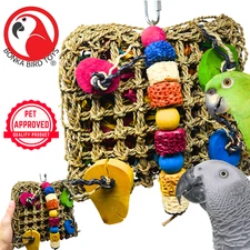 Bonka Bird Toys 2646 Corn Purse Large Forage Chew Shred Play Gym Parrot Cage Toy