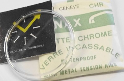 Verre Plexi rond VERLUX métalic frette Bague Chrome Taille 300 à 36,8 mm - PH10