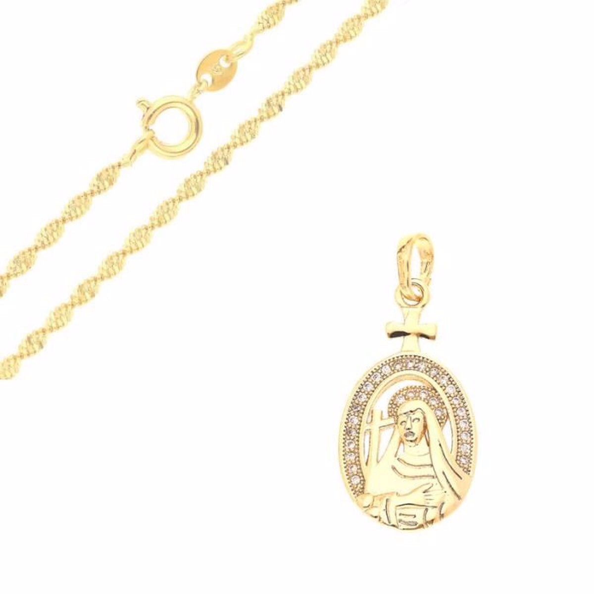 Collier Vierge Marie en or avec chaîne, le cadeau symbolique idéal pour femme