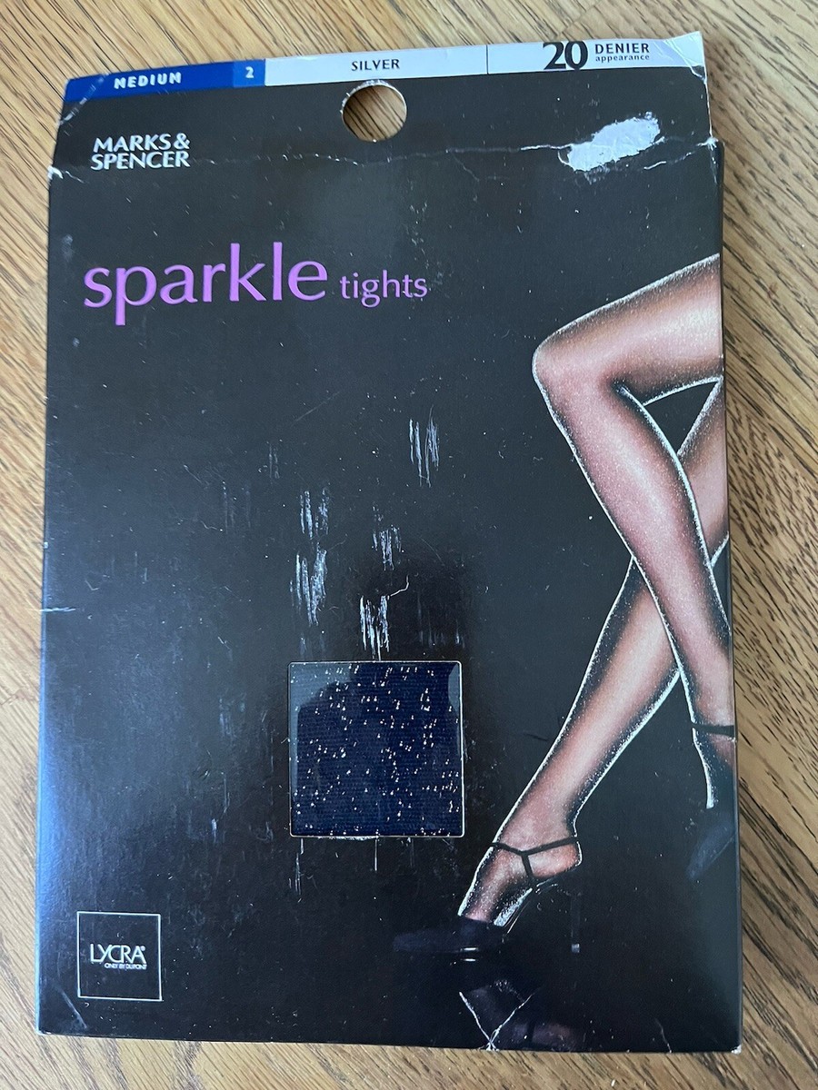 Vintage Marks Spencer's Sparkle Tights With Lycra 20 Denier size