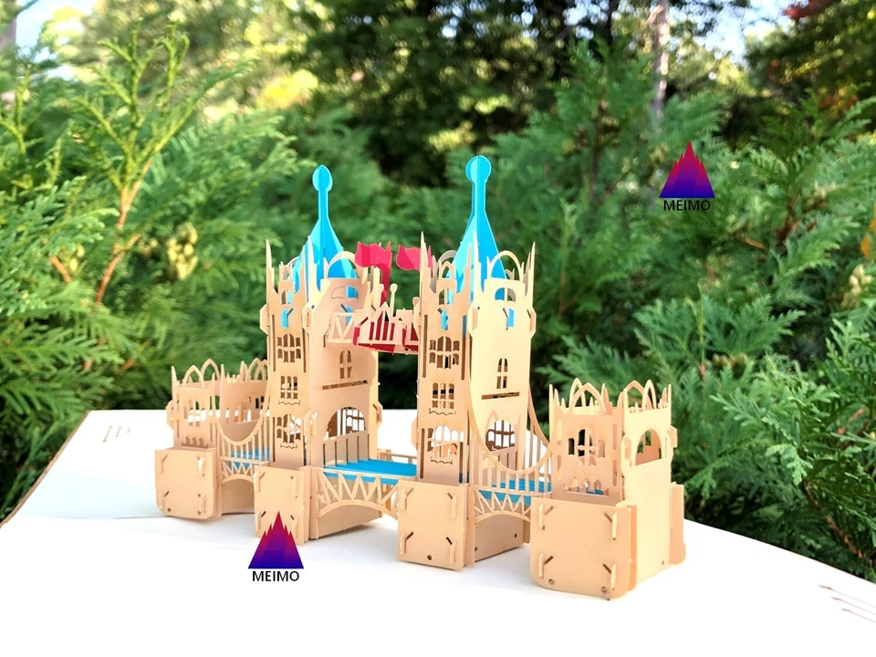 Tarjeta de felicitación emergente 3D Puente de la Torre de Londres Inglaterra Turismo Aniversario Viaje Foto 4 de 4