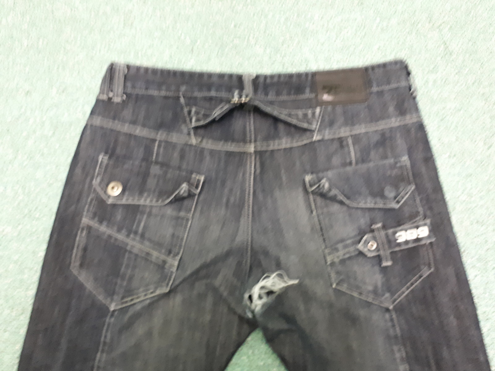 ZE'Enzo 989 Relaxed Jeans Waist 36" Leg 32" Faded Dark Blue Mens Jeans