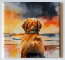 Golden Retriever FRIDGE MAGNET "style D"