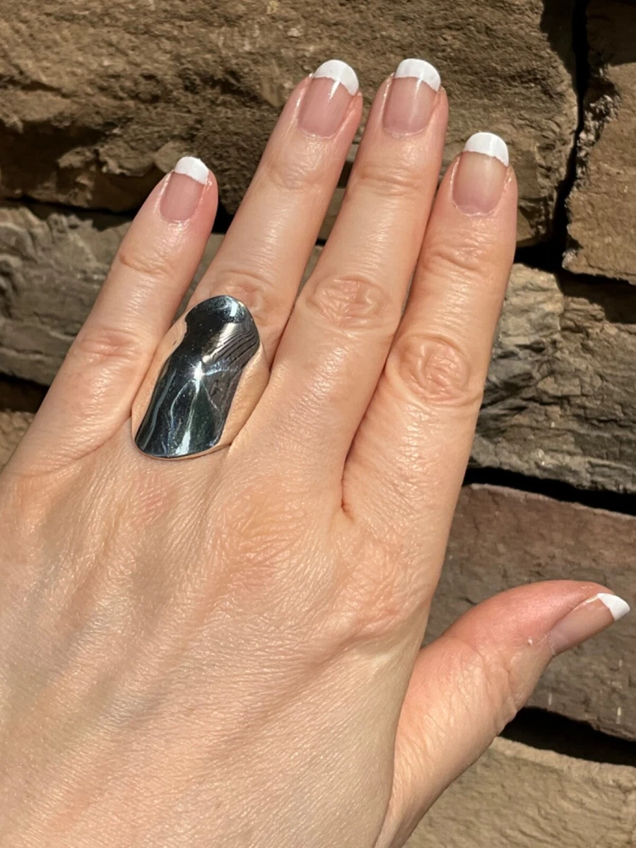 Vintage Sterling Silver Ring Huge Artisan Handcrafted eBay