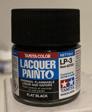 Tamiya LP-3 Flat Black Lacquer Paint 10ml  TAM82103 