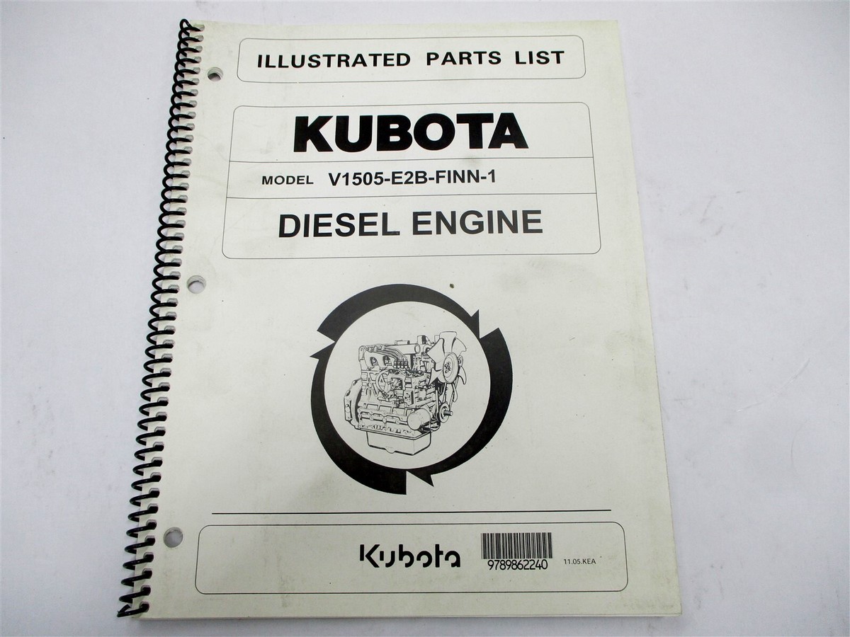97898-62240 KUBOTA ILLUSTRATED PARTS LIST MANUAL FOR V1505-E2B