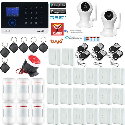 T59 Tuya APP WiFi GSM Wireless Home Burglar Security Alarm System+IP HD Camera