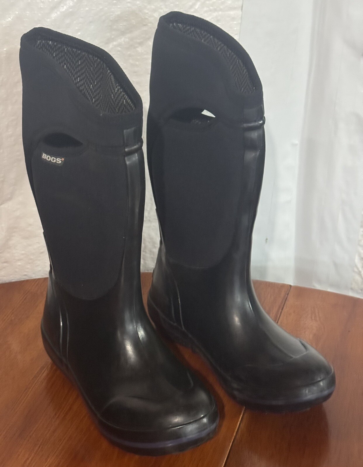 BOGS Black Solid Plimsoll Tall Waterproof Snow Ra… - image 4