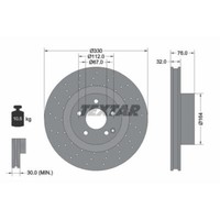Textar 2X Bremsscheibe Vorne Ø330 Mm Gelocht/Innenbel. FüR Mercedes S-Klasse