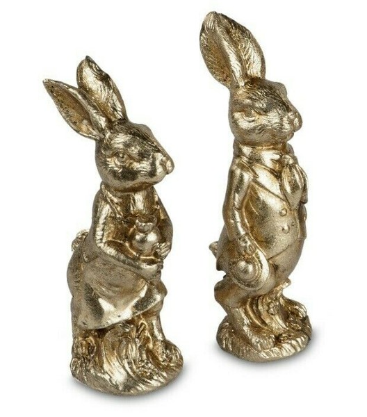 2-Er Set Formano Deko Hase Kunststein Relifierte OberfläChe Ca. 13 Cm H 793126-image