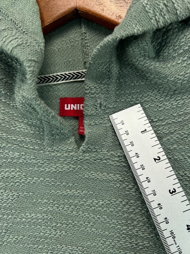 UNIONBAY Baja Hoodie Pullover Mens Medium Green Textured Sweatshirt Long Sleeve - Picture 6 of 9