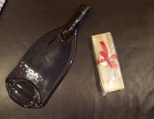 Wine Bottle Charcuterie Cheese Board - Recycled Glass + Wine Cork Spreader NIB