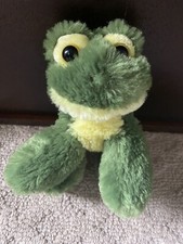 Aurora Frog Plush Green Yellow Stuffed Animal Toy Plush Lovey Soft EUC