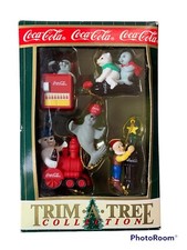 Coca-Cola Trim a Tree Collection Mini Ornaments Polar Bears Seals Set Of 5