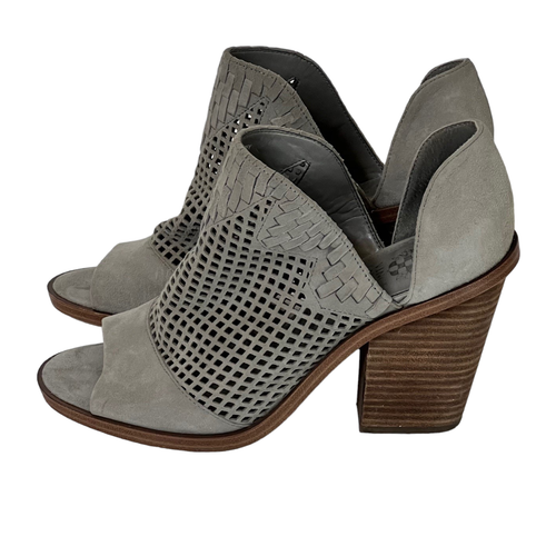 Vince Camuto Womens VC-Fritzey Gray Suede Cut Out Block Heel Bootie Size 8.5M - Picture 4 of 12