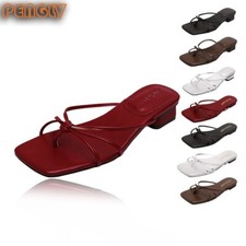 2025 summer womens slippers ladies leather sandals heels/flats pumps in calf