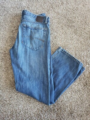 Wrangler 1947 Straight Fit Jean Co Distressed Blue Jeans RN130273 Mens  32x29