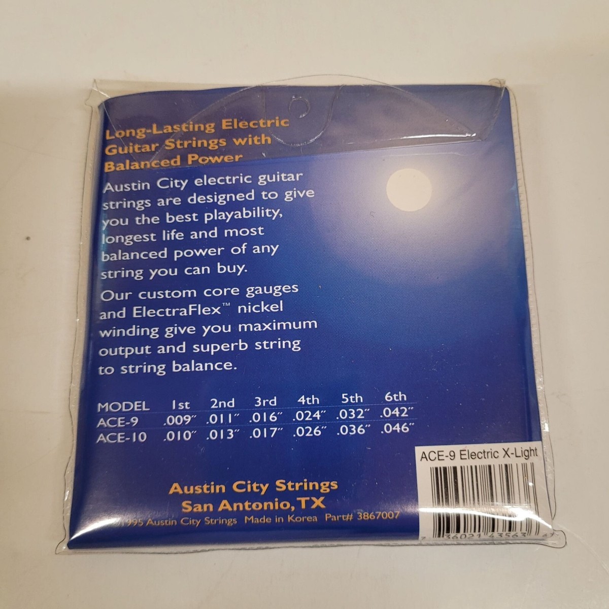 Austin City Strings Ace 9 Extra Light ElectraFlex Nickel Wound