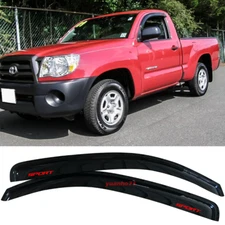 For 05-15 Toyota Tacoma Standard Cab Window Visor Smoke Vent Red Sport Guard