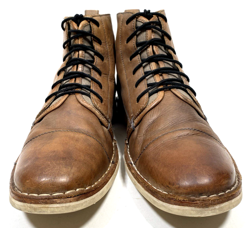 John Varvatos USA Brown Leather Lace Up Cap-Toe Chukka Boots US Mens 9.5 Ankle - Picture 11 of 11