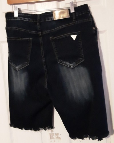 Celebrity Ace Womens Blue Distressed Denim Shorts 18 - 第 6/8 張圖片