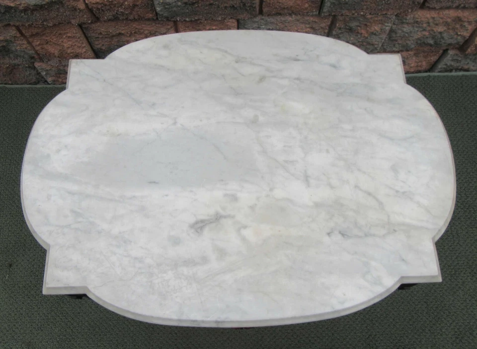 Antigua mesa vintage de mármol renacentista victoriano John Jelliff  Foto 4 de 4